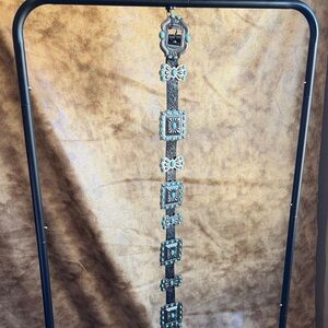 Lucky & Blessed Turquoise and Silver Concho Belt